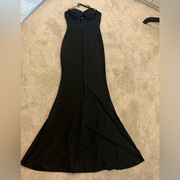 Windsor black sweetheart spaghetti strap cutout front twist mermaid dress Sz M - Picture 9 of 15